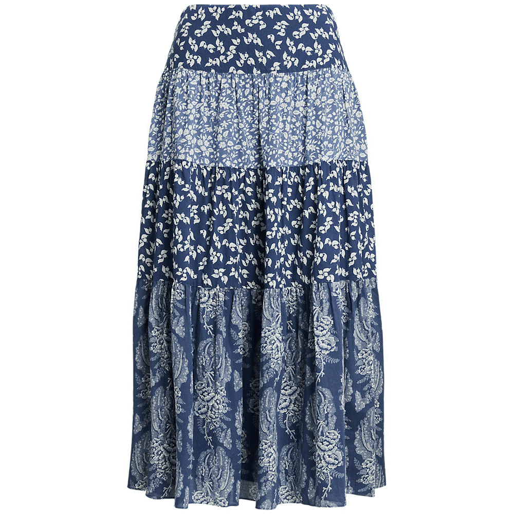 Lauren Ralph Lauren Patchwork Floral Voile Tiered Skirt